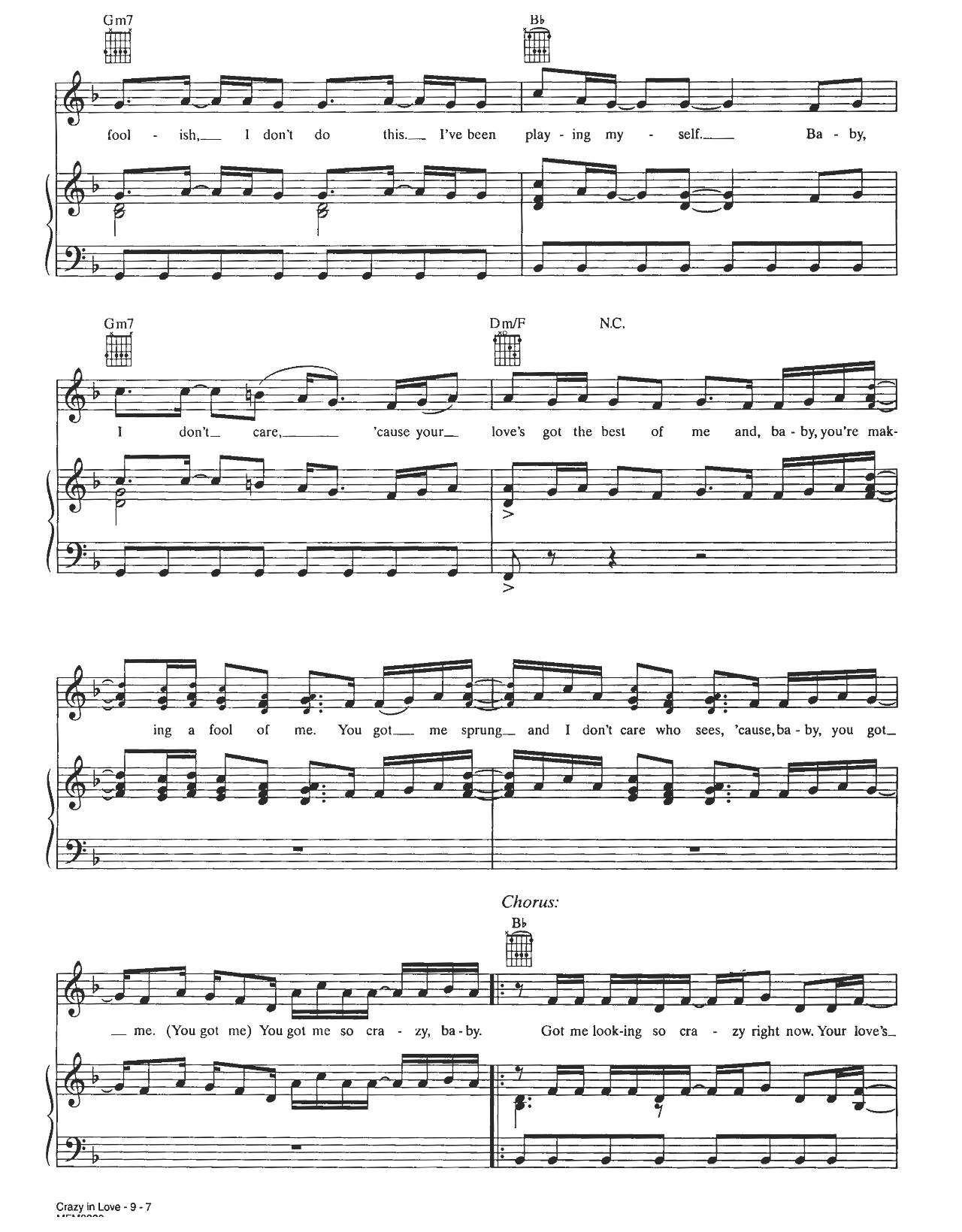 Crazy In Love sheet music 7