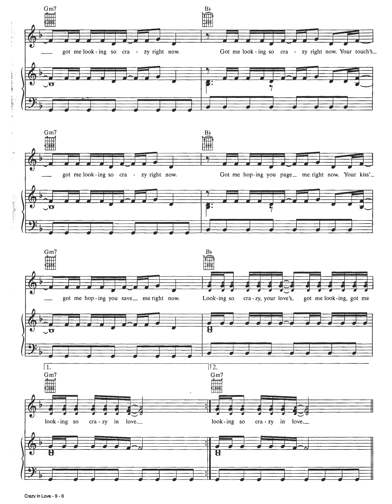 Crazy In Love sheet music 8