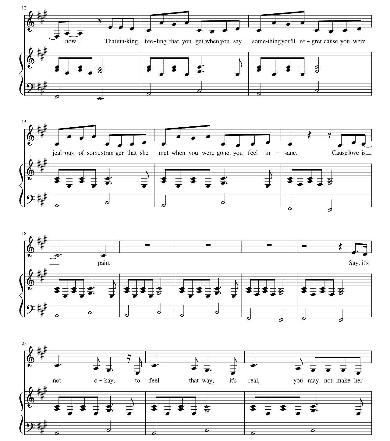 Love Is Pain sheet music 2