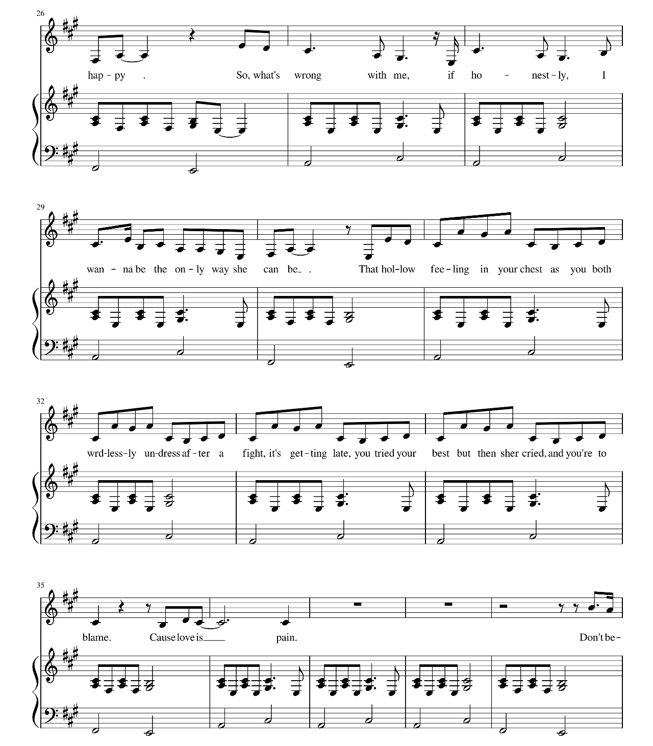 Love Is Pain sheet music 3