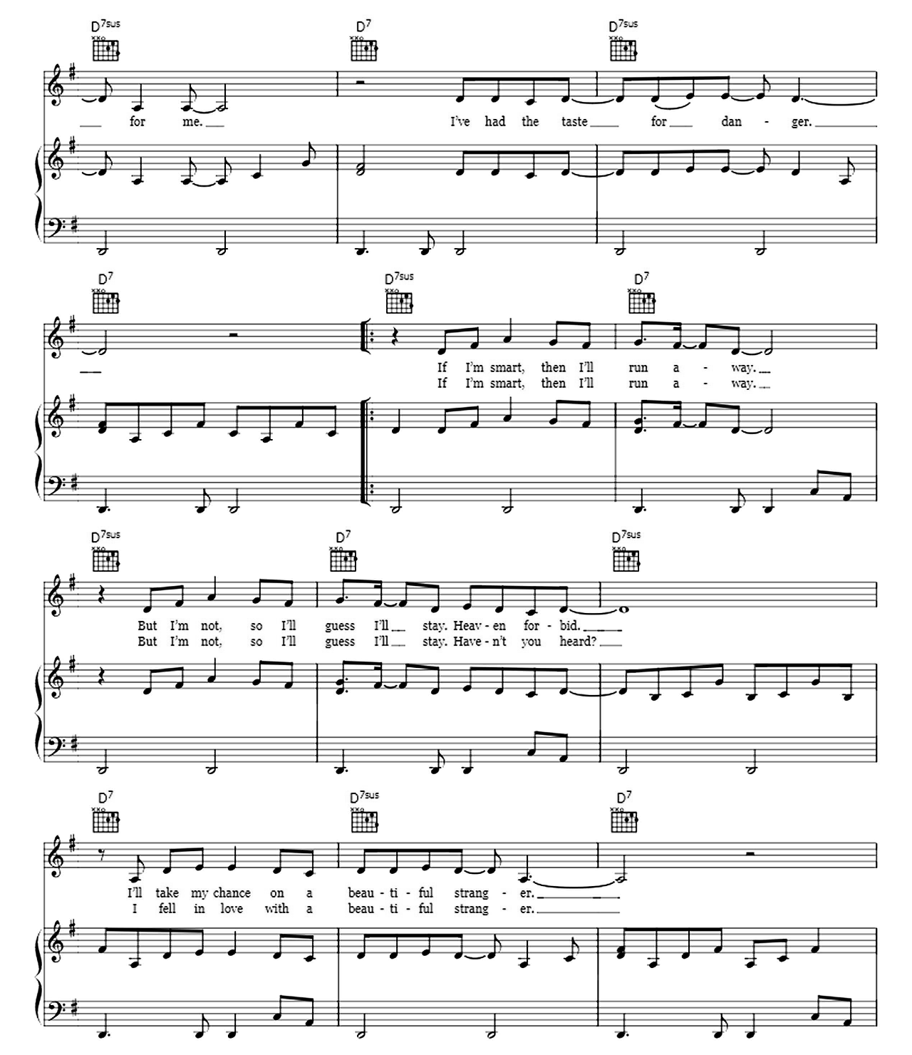 Beautiful Stranger sheet music 2