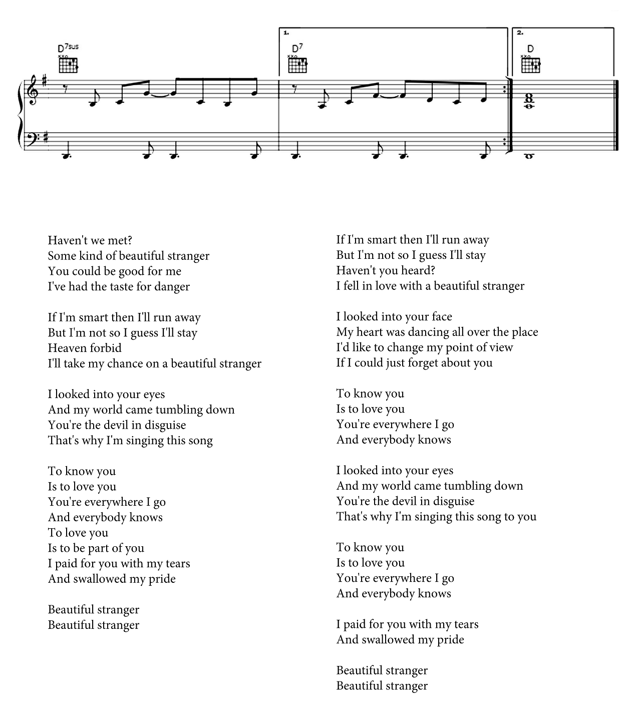 Beautiful Stranger sheet music 8