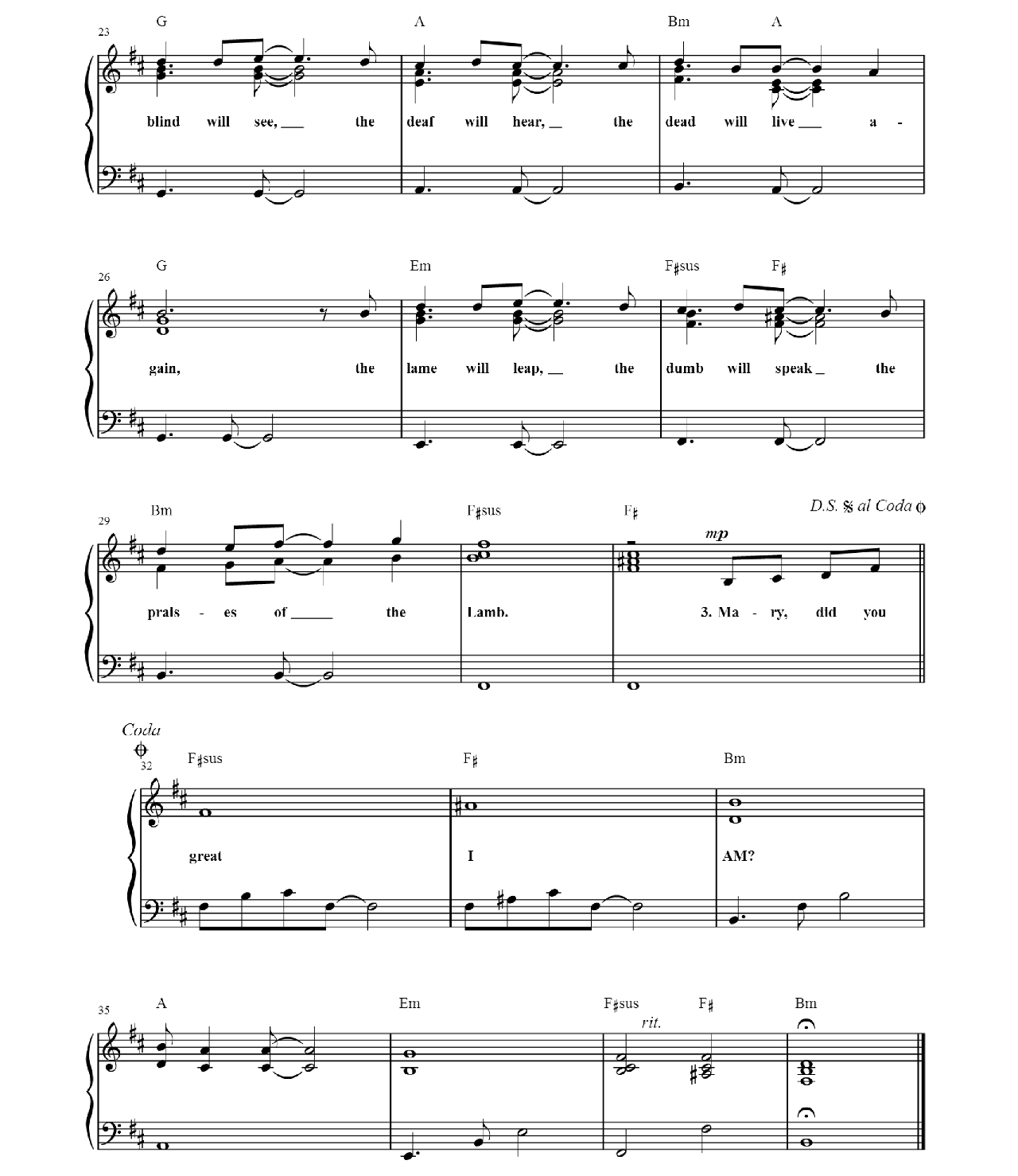 Mary Did You Know sheet music 3