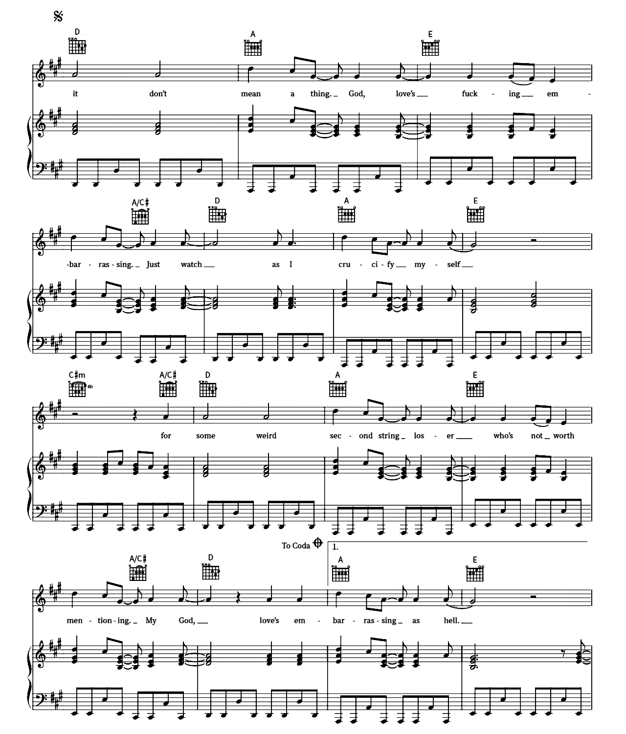 Love Is Embarrassing sheet music 3