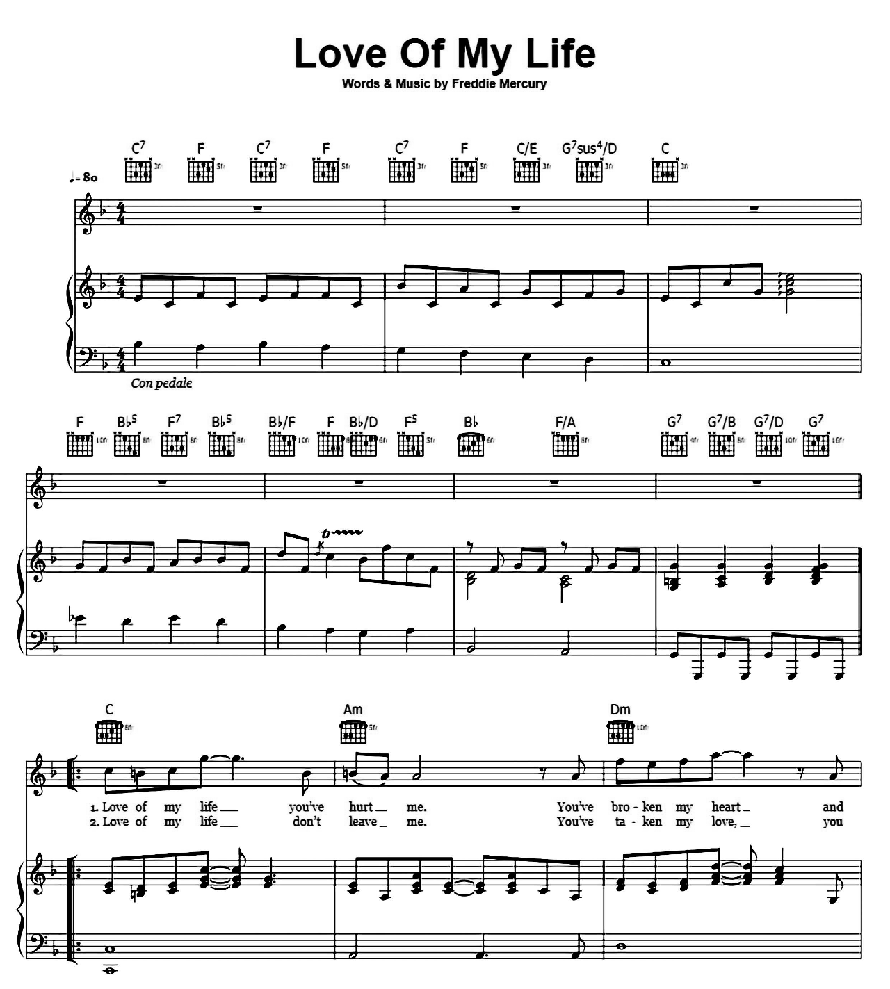 Love Of My Life sheet music