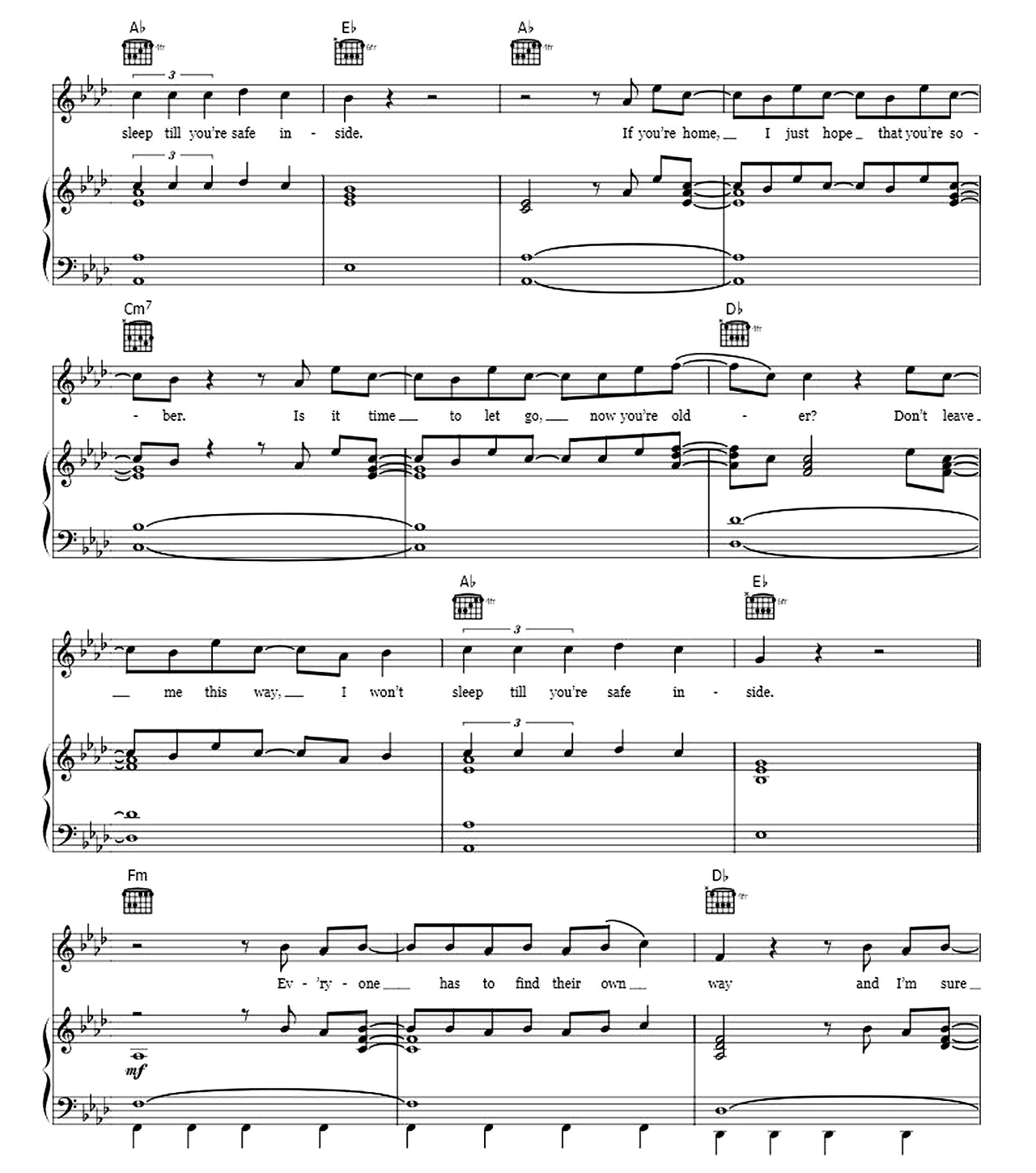 Safe Inside sheet music 3
