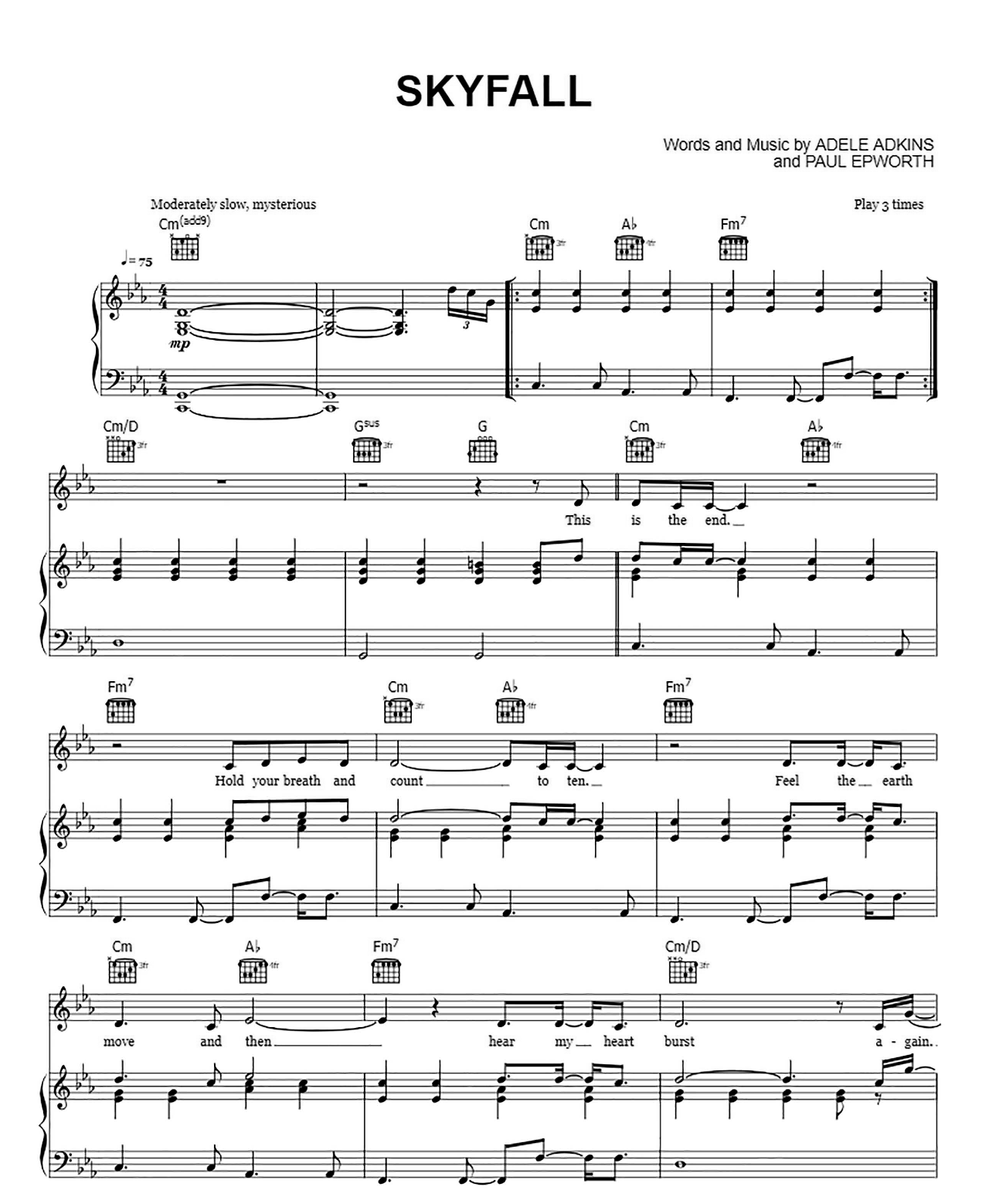 Skyfall sheet music