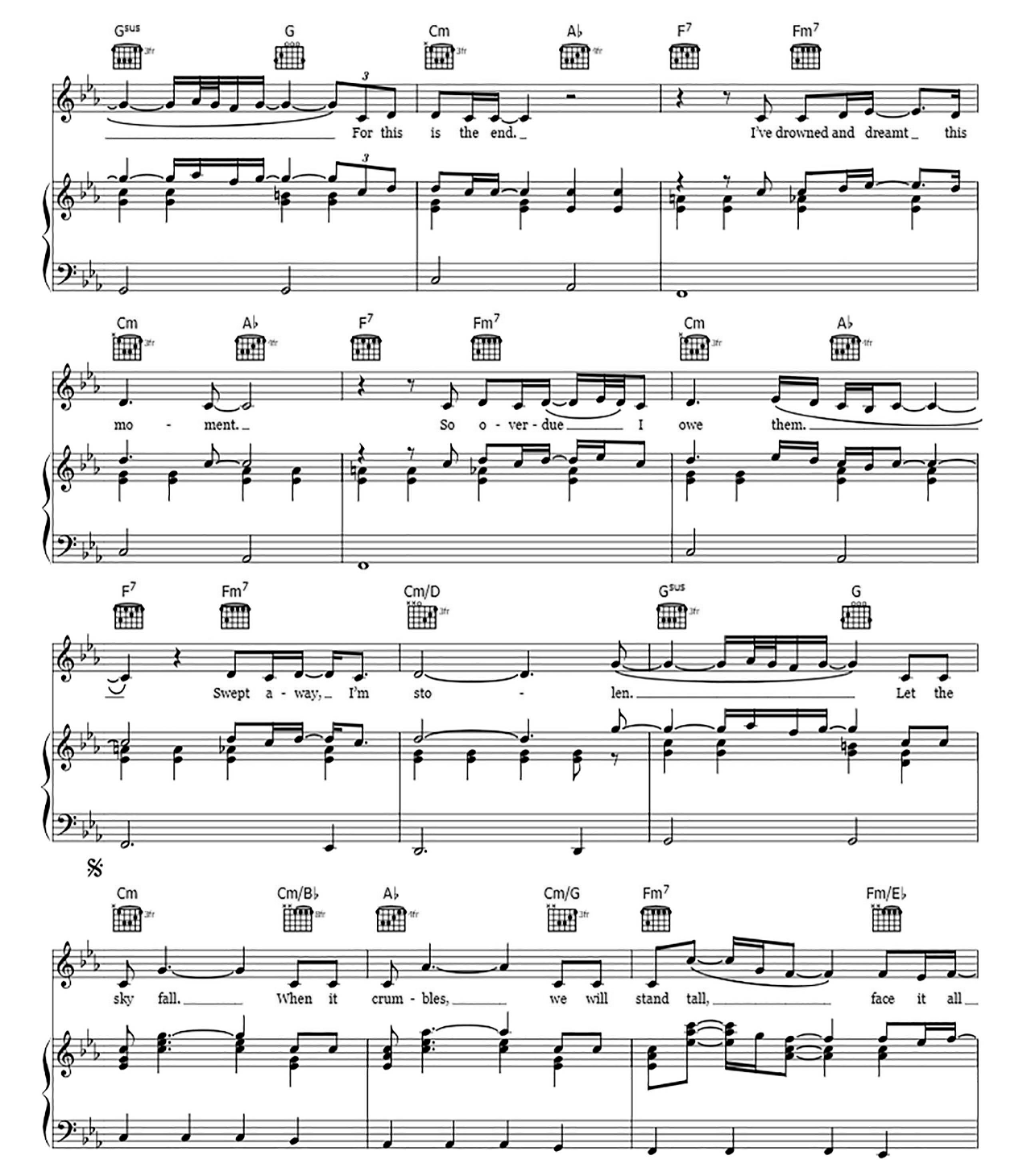 Skyfall sheet music 2