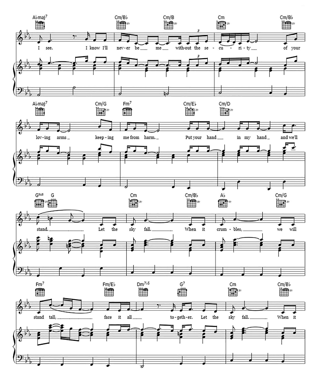 Skyfall sheet music 5