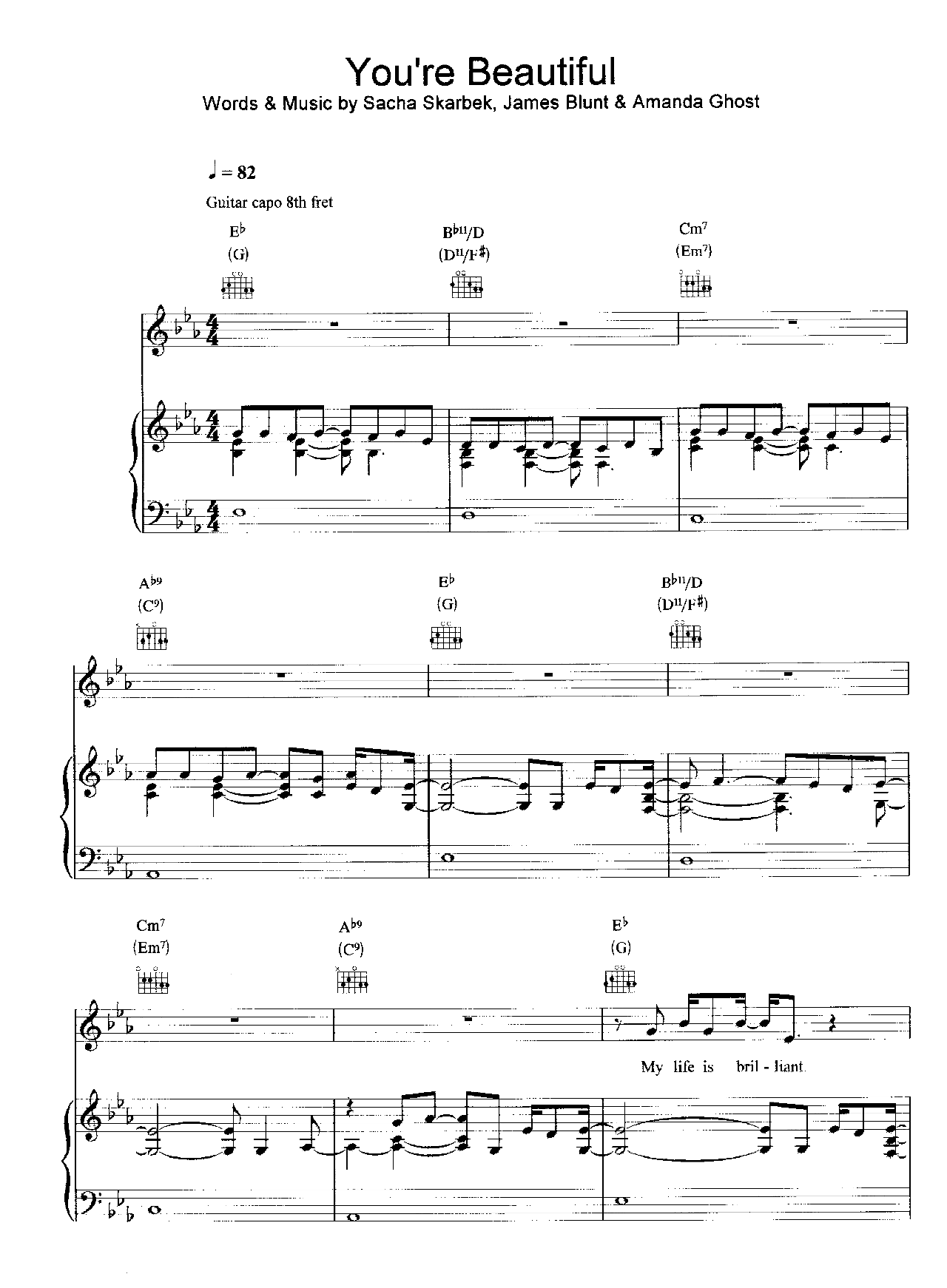 You're Beautiful sheet music