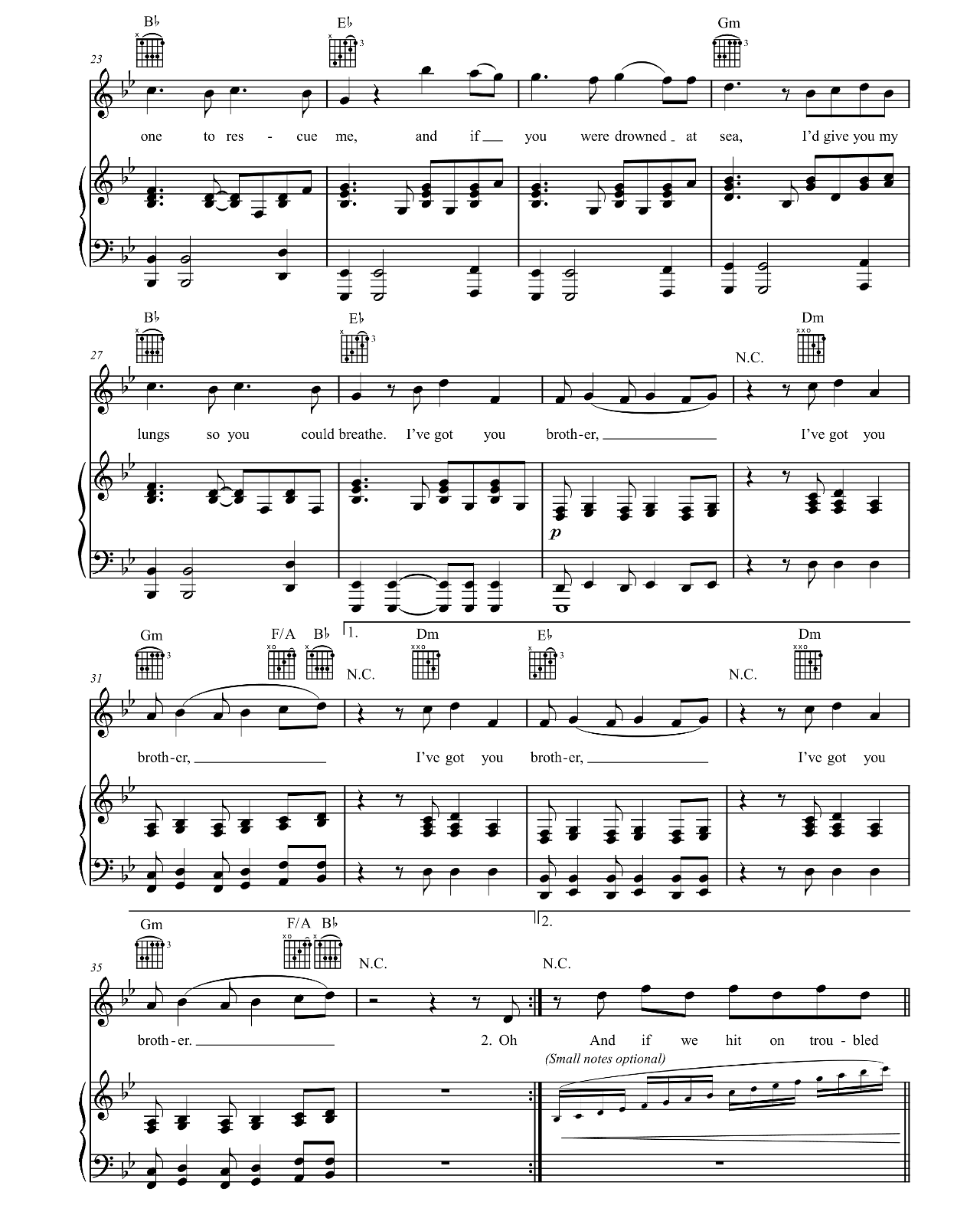 Brother sheet music 3