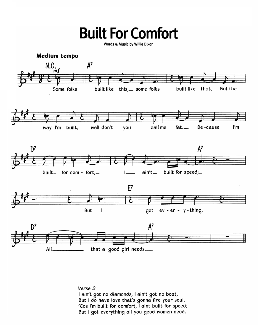 Built For Comfort sheet music