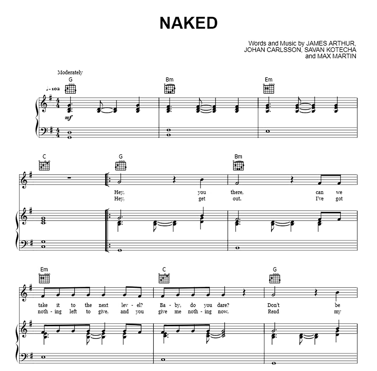 Naked sheet music