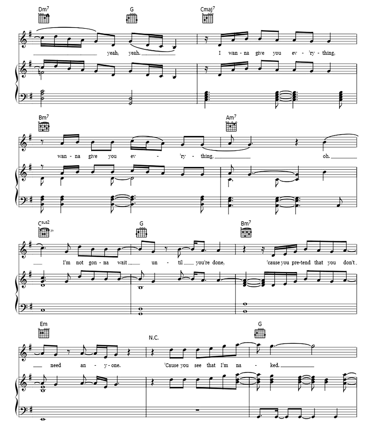 Naked sheet music 5