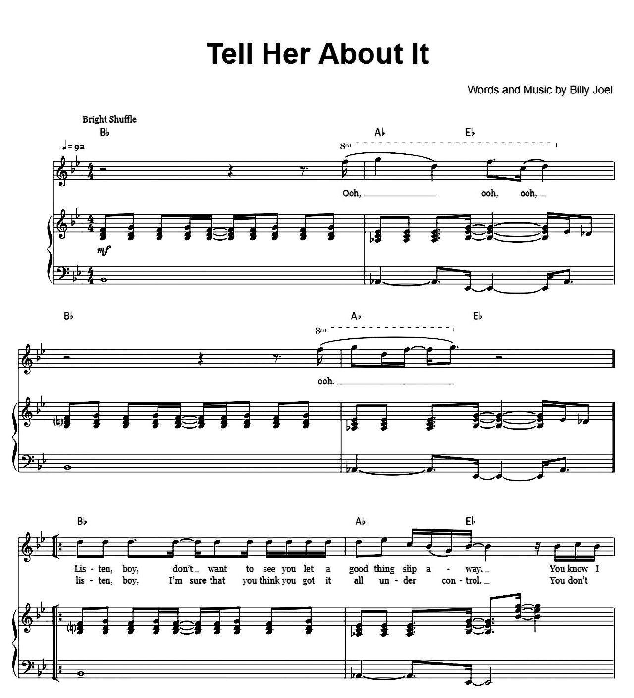 Tell Her About It sheet music