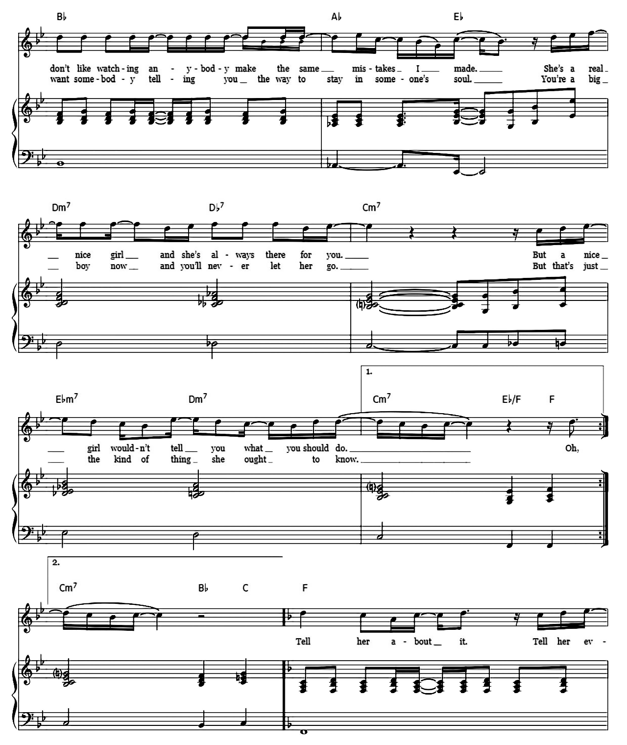 Tell Her About It sheet music 2