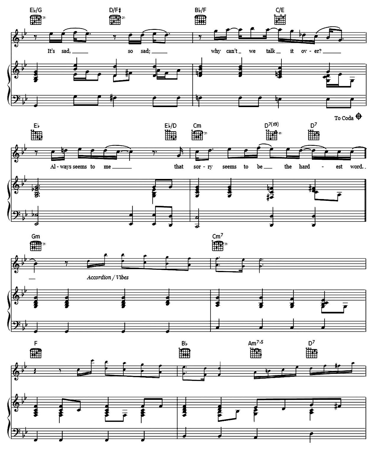 Sorry Seems To Be The Hardest Word sheet music 4