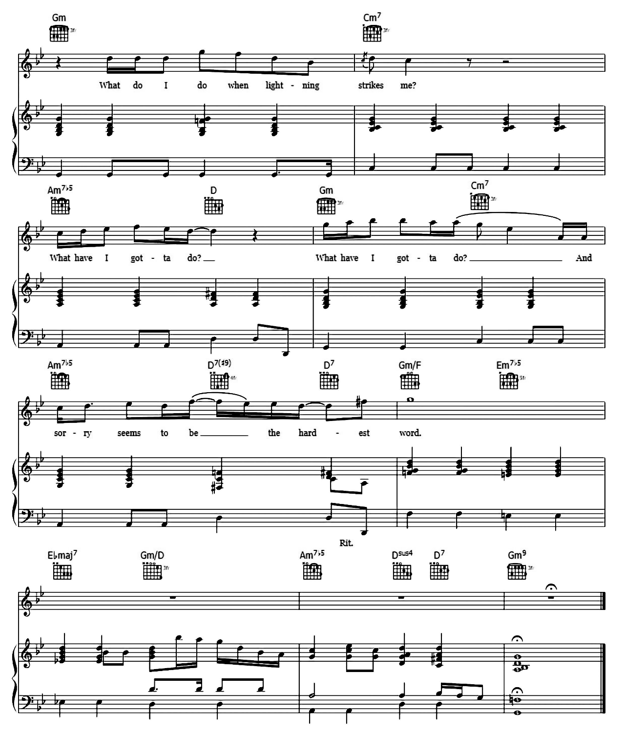 Sorry Seems To Be The Hardest Word sheet music 6