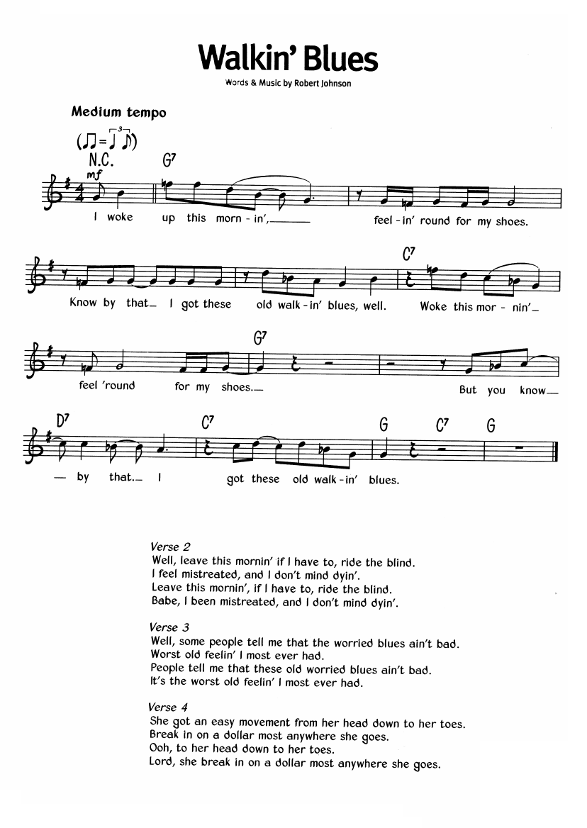 Walkin' Blues sheet music