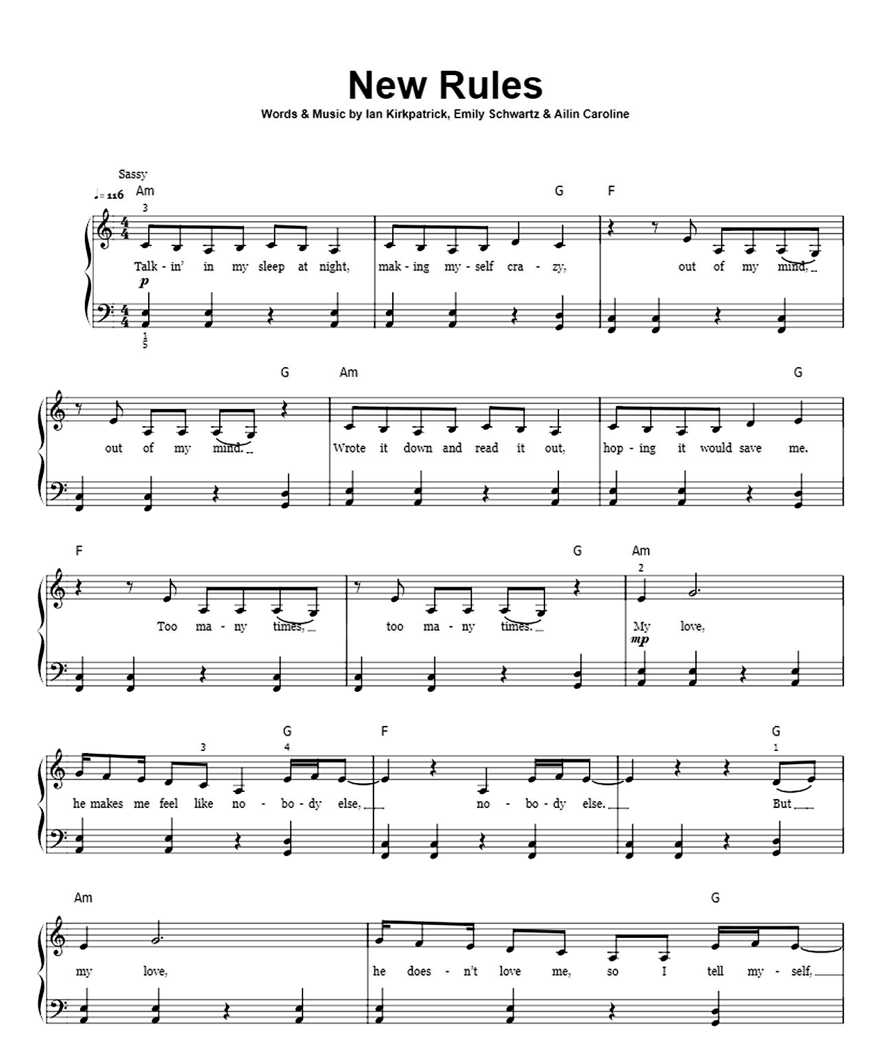 New Rules sheet music