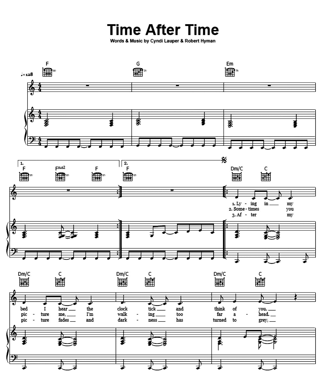Time After Time sheet music
