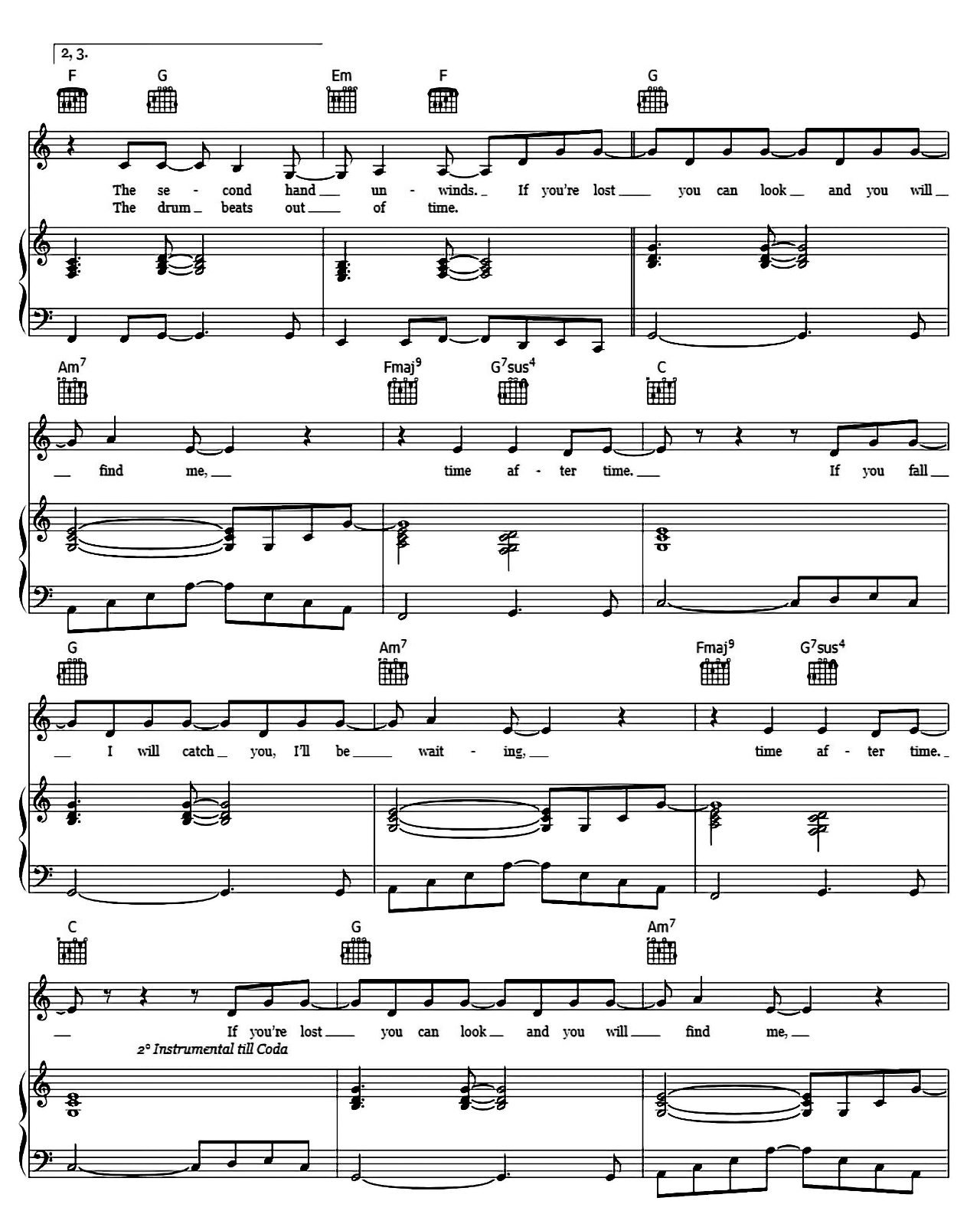 Time After Time sheet music 3