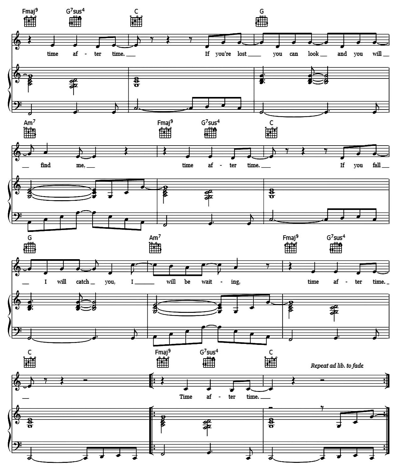 Time After Time sheet music 6