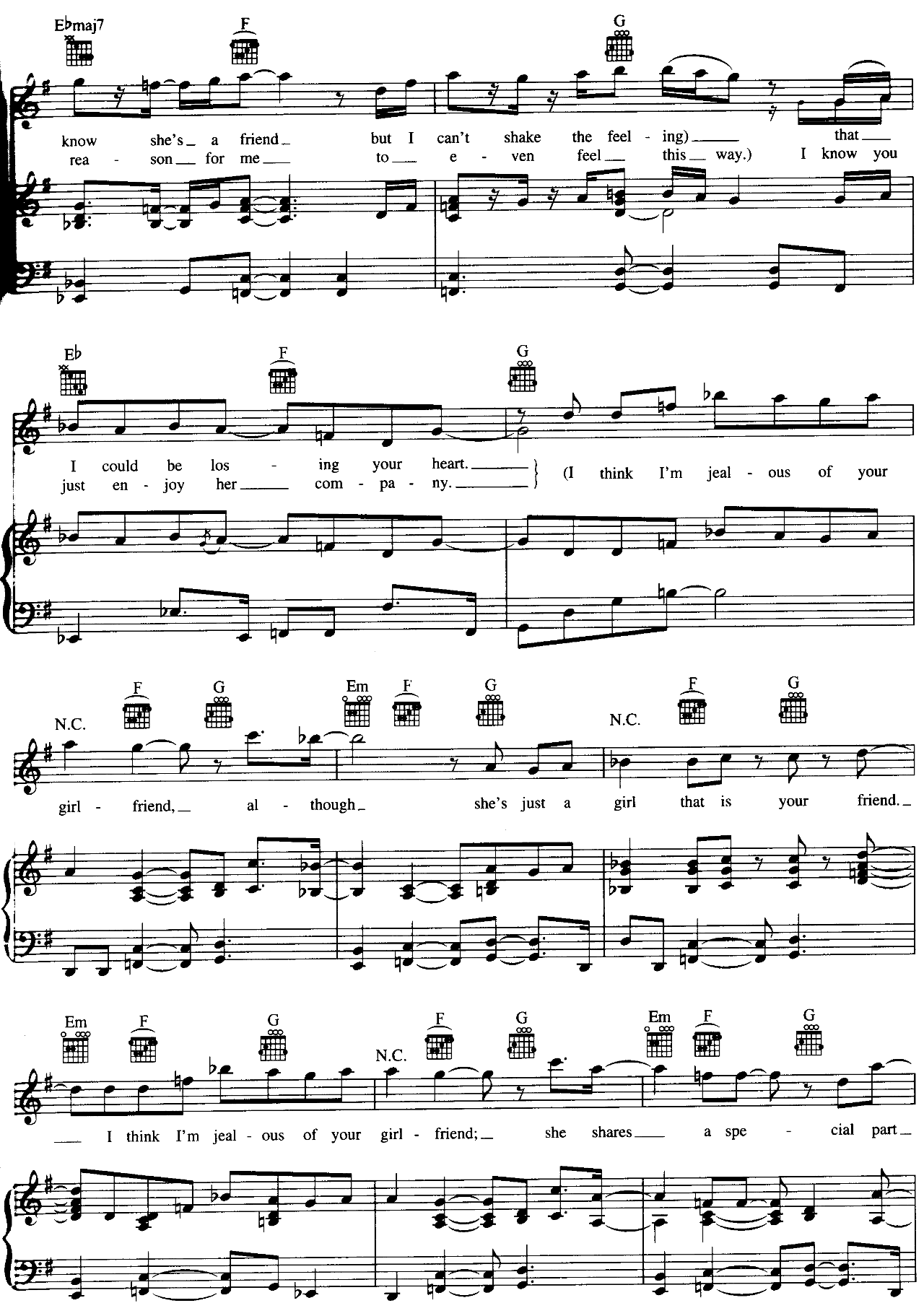 Girlfriend sheet music 3