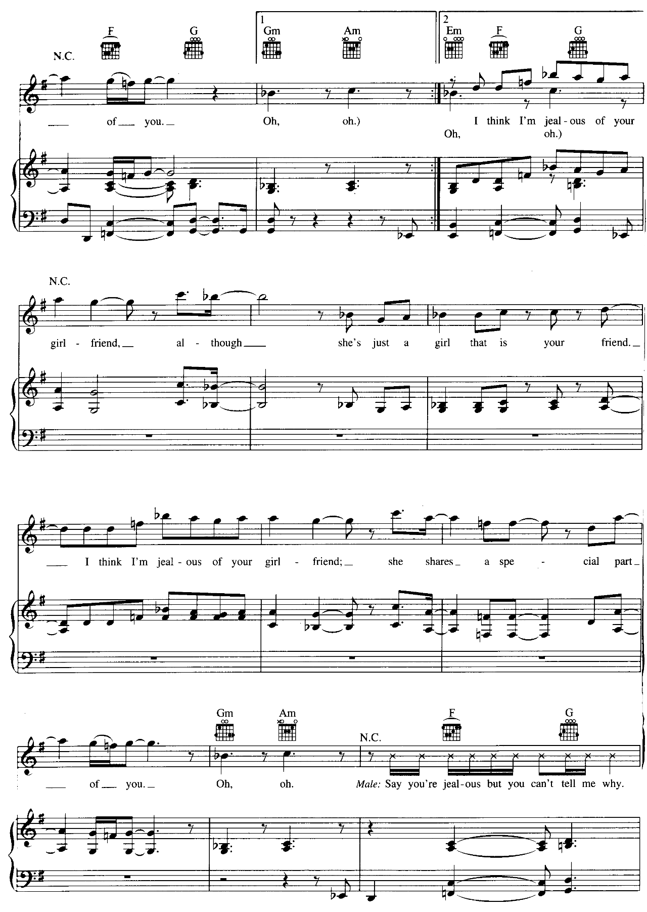 Girlfriend sheet music 4