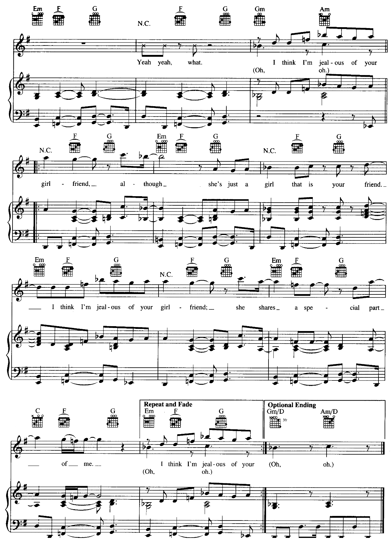 Girlfriend sheet music 6