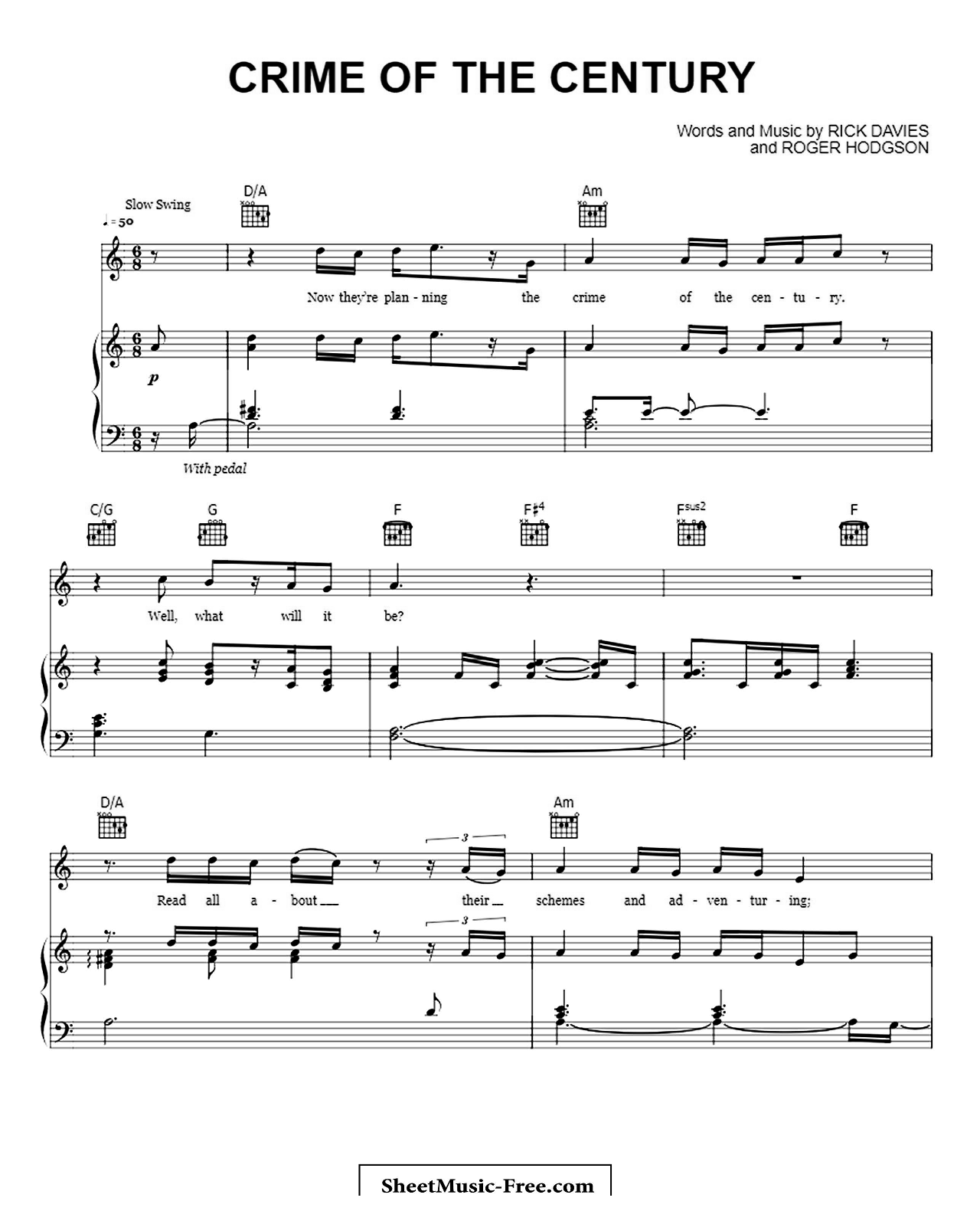 Crime Of The Century sheet music