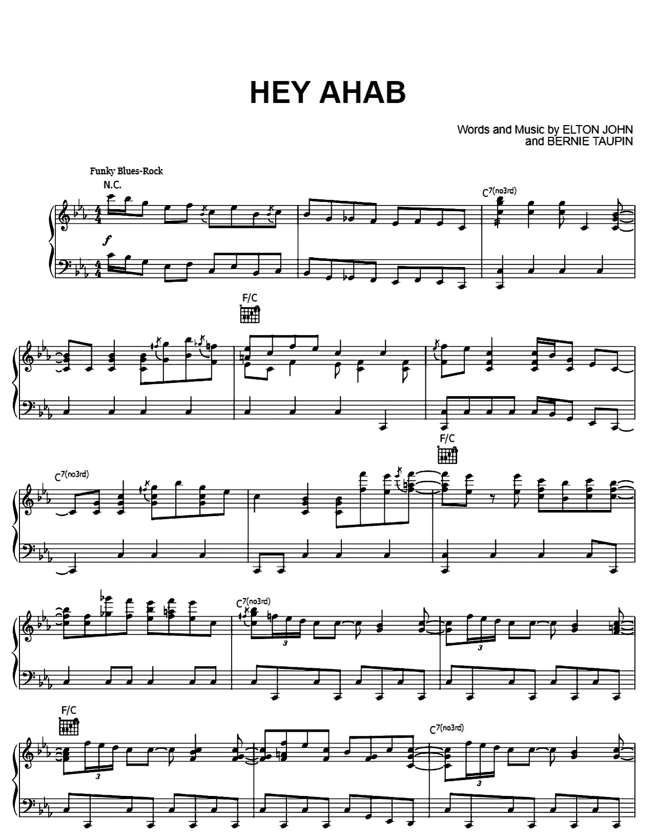 Hey Ahab sheet music