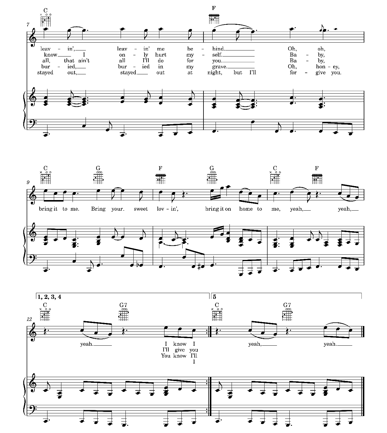 Bring It On Home To Me sheet music 2