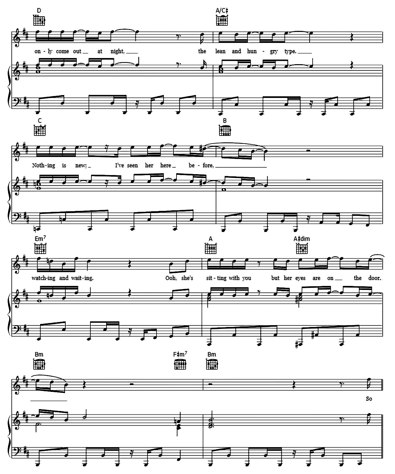 Maneater sheet music 2