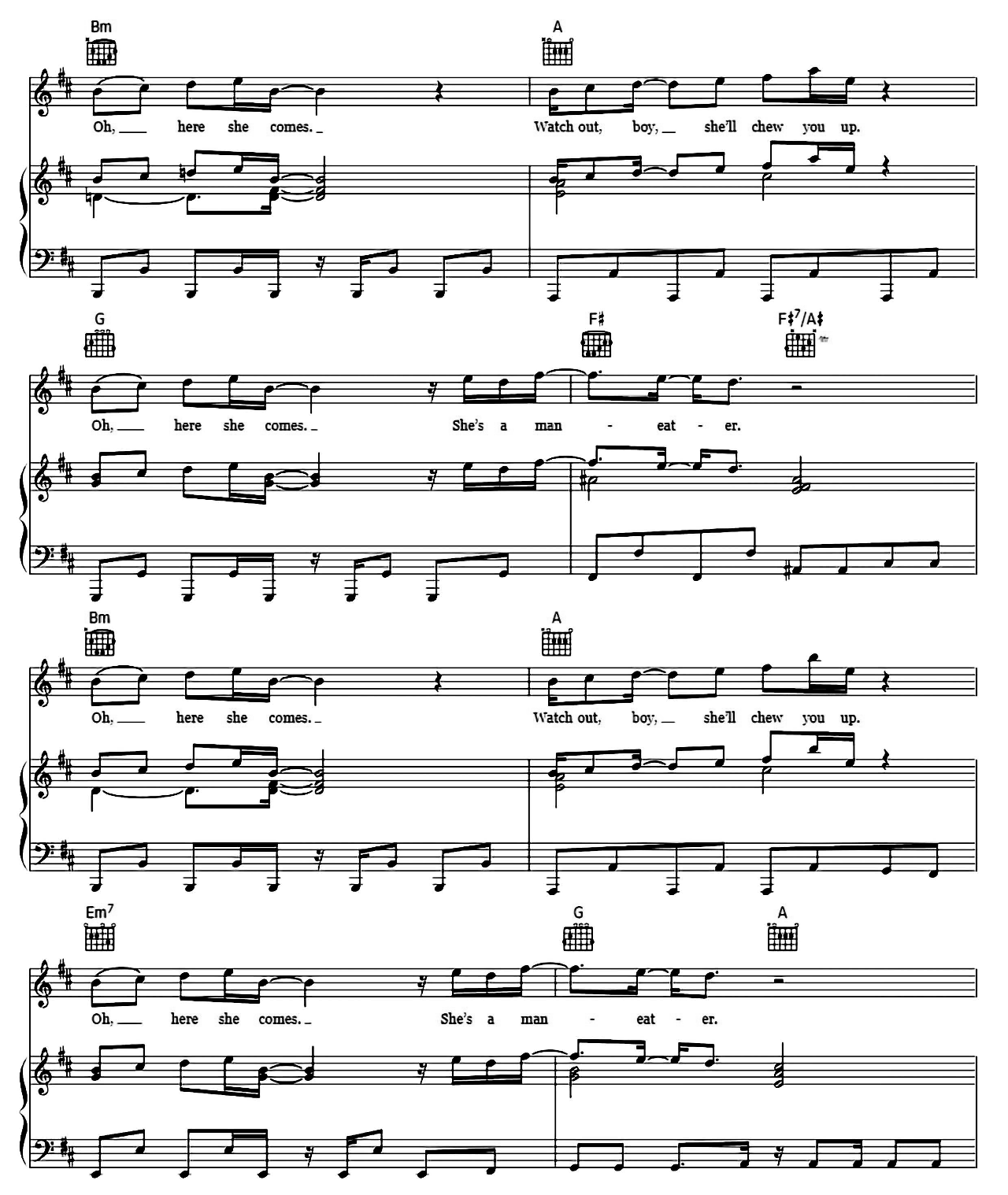 Maneater sheet music 4