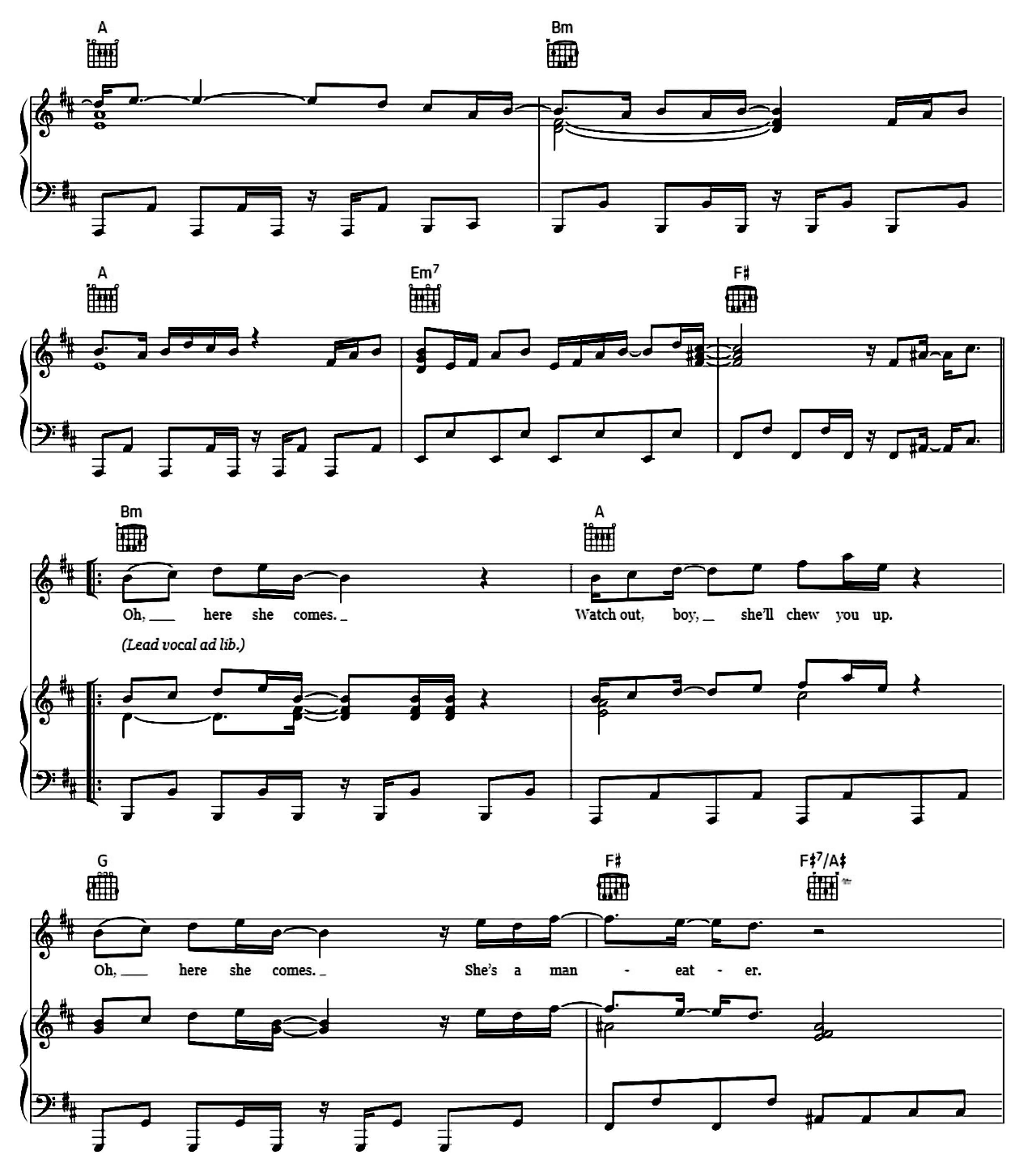 Maneater sheet music 6