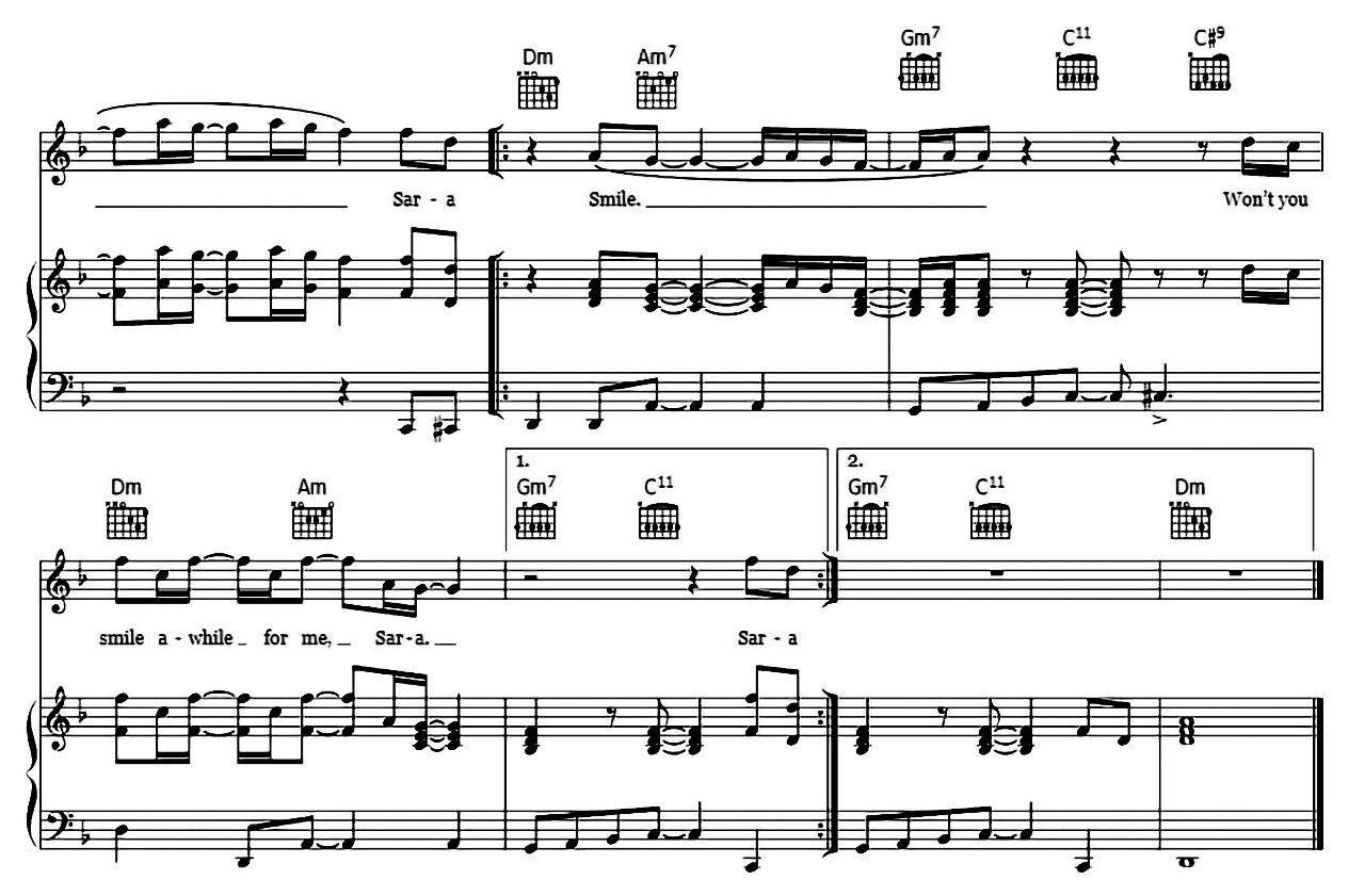 Sara Smile sheet music 5