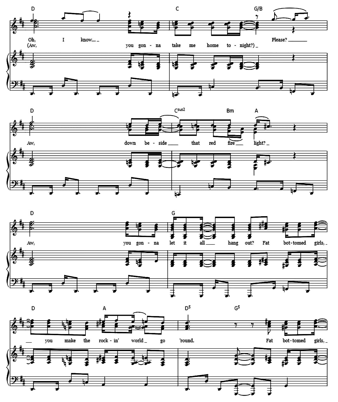 Fat Bottomed Girls sheet music 7