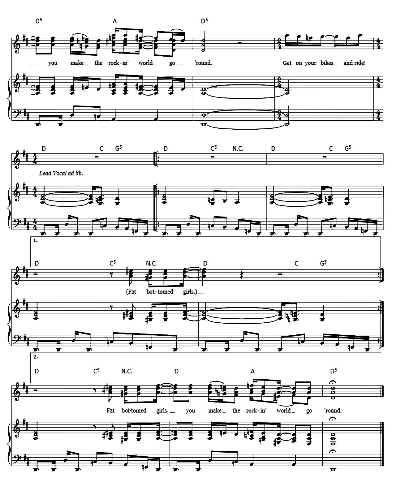 Fat Bottomed Girls sheet music 8