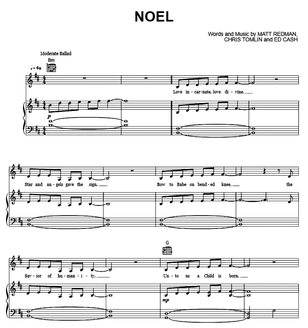 Noel sheet music