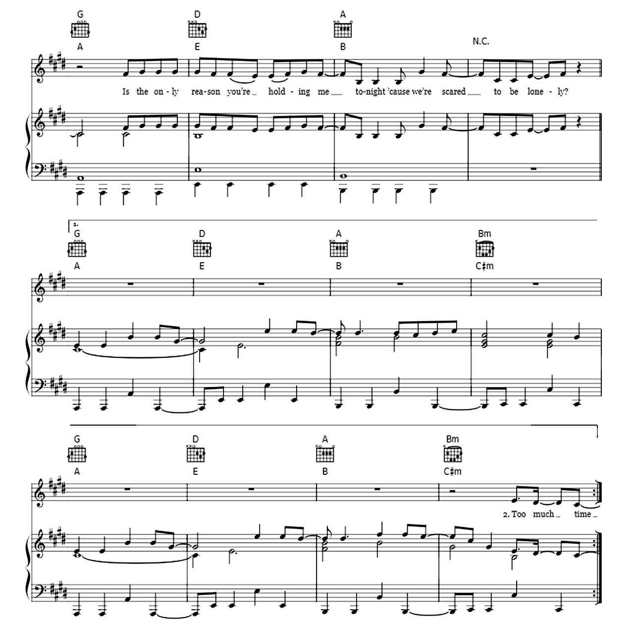 Scared To Be Lonely sheet music 4