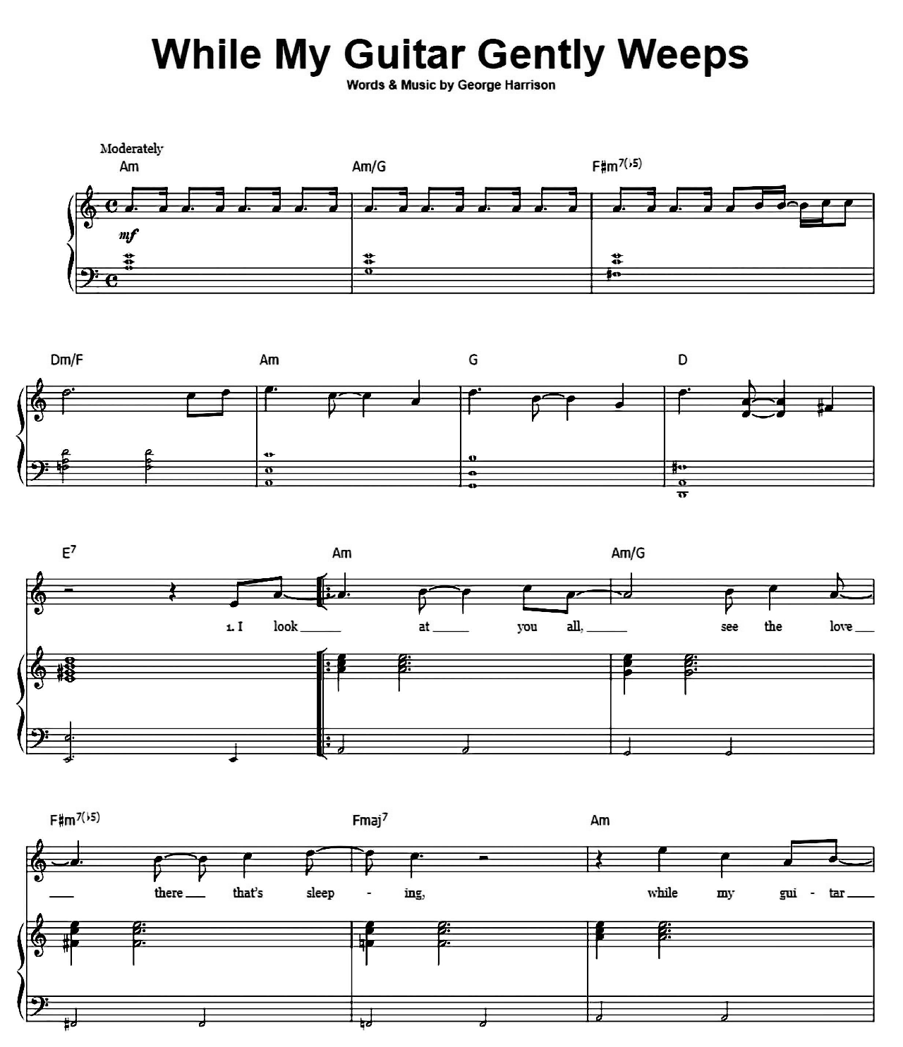 While My Guitar Gently Weeps sheet music