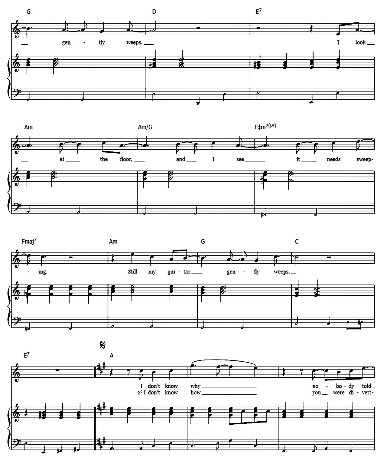 While My Guitar Gently Weeps sheet music 2