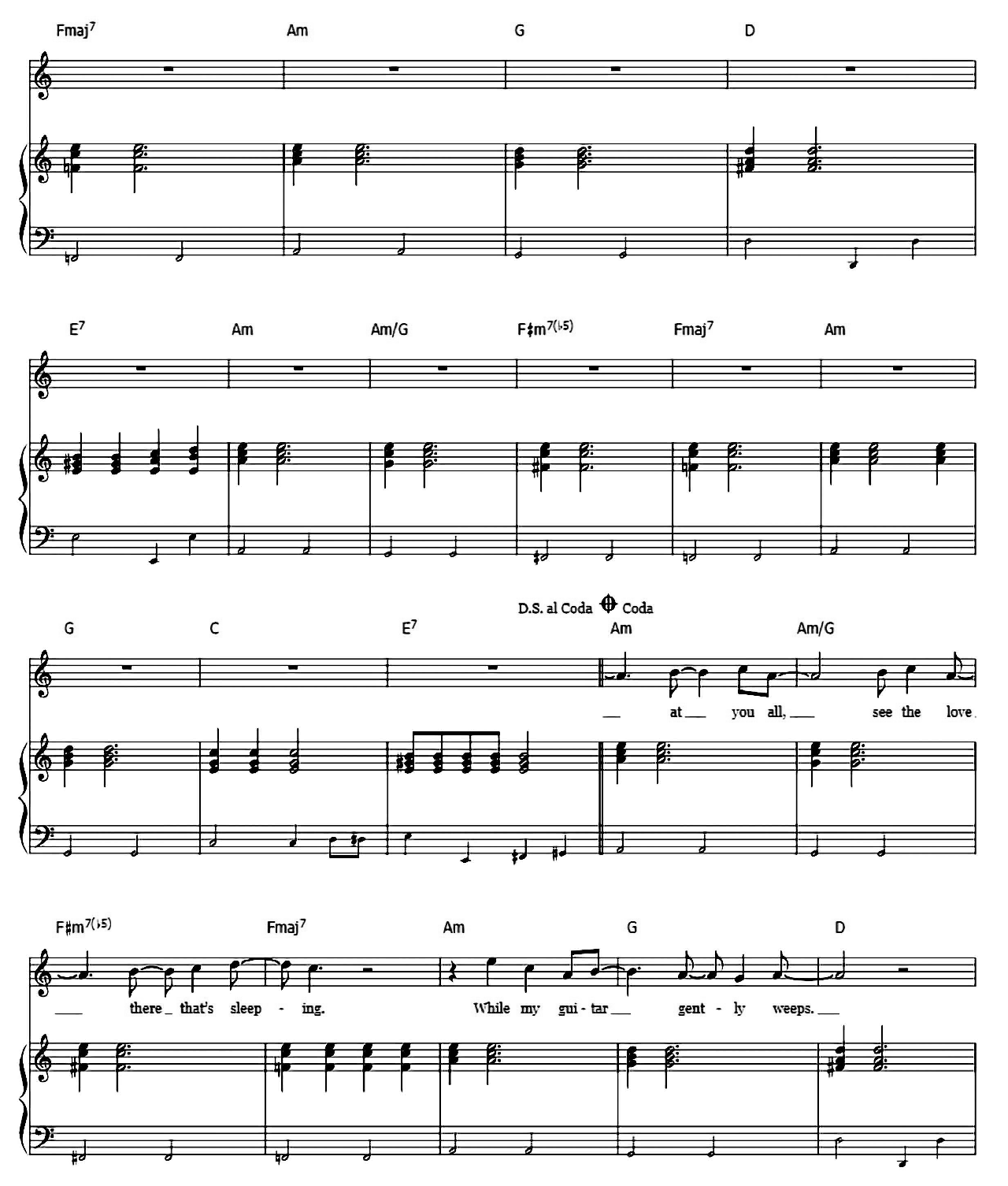 While My Guitar Gently Weeps sheet music 5