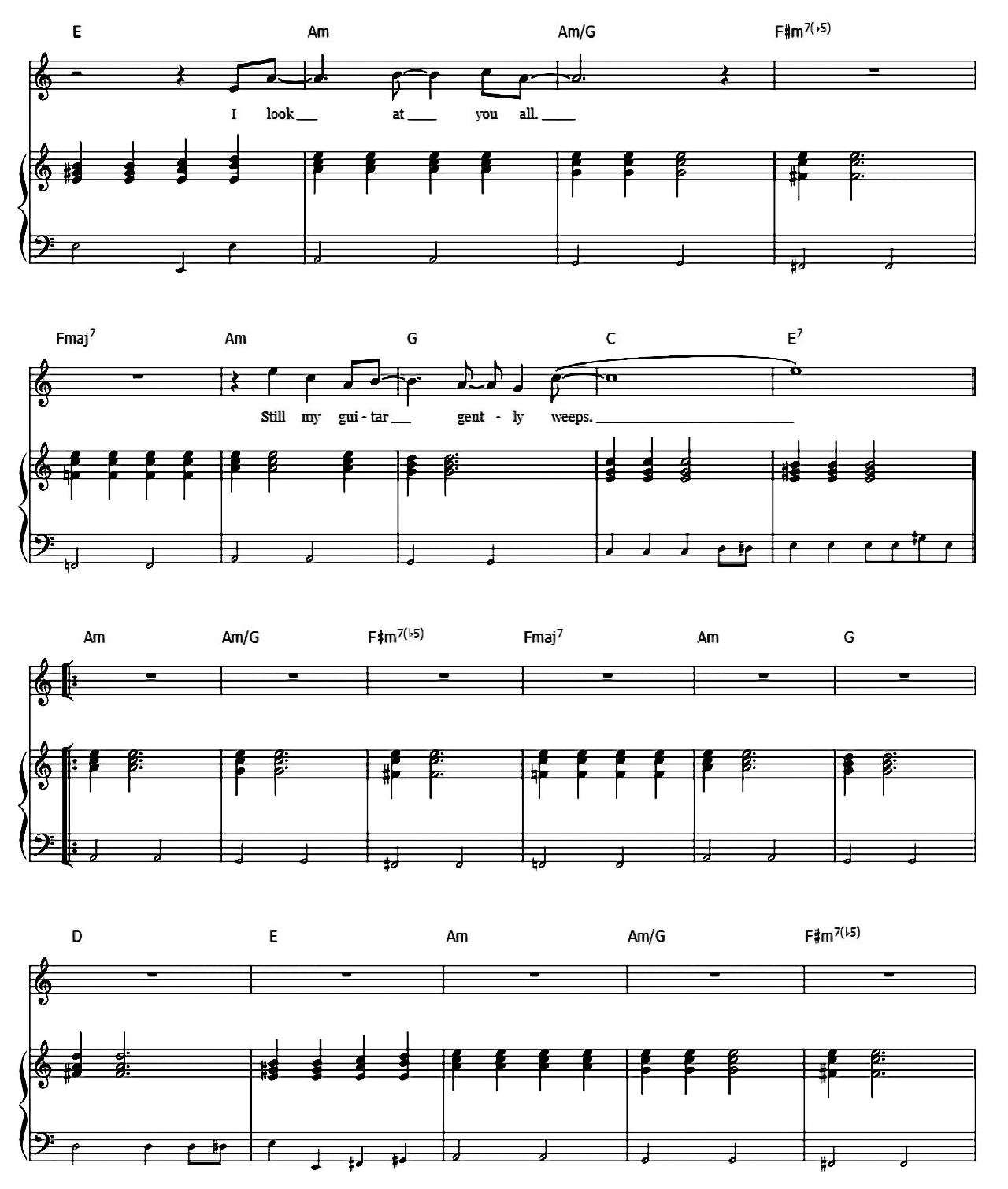 While My Guitar Gently Weeps sheet music 6