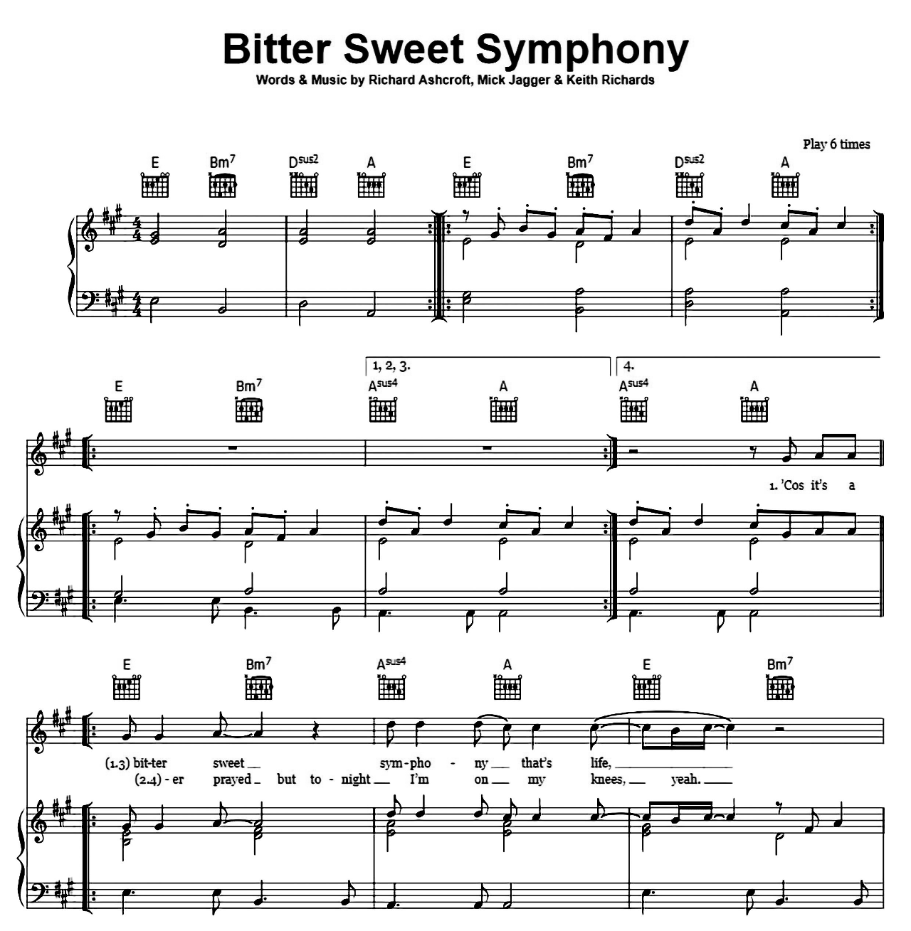 Bitter Sweet Symphony sheet music