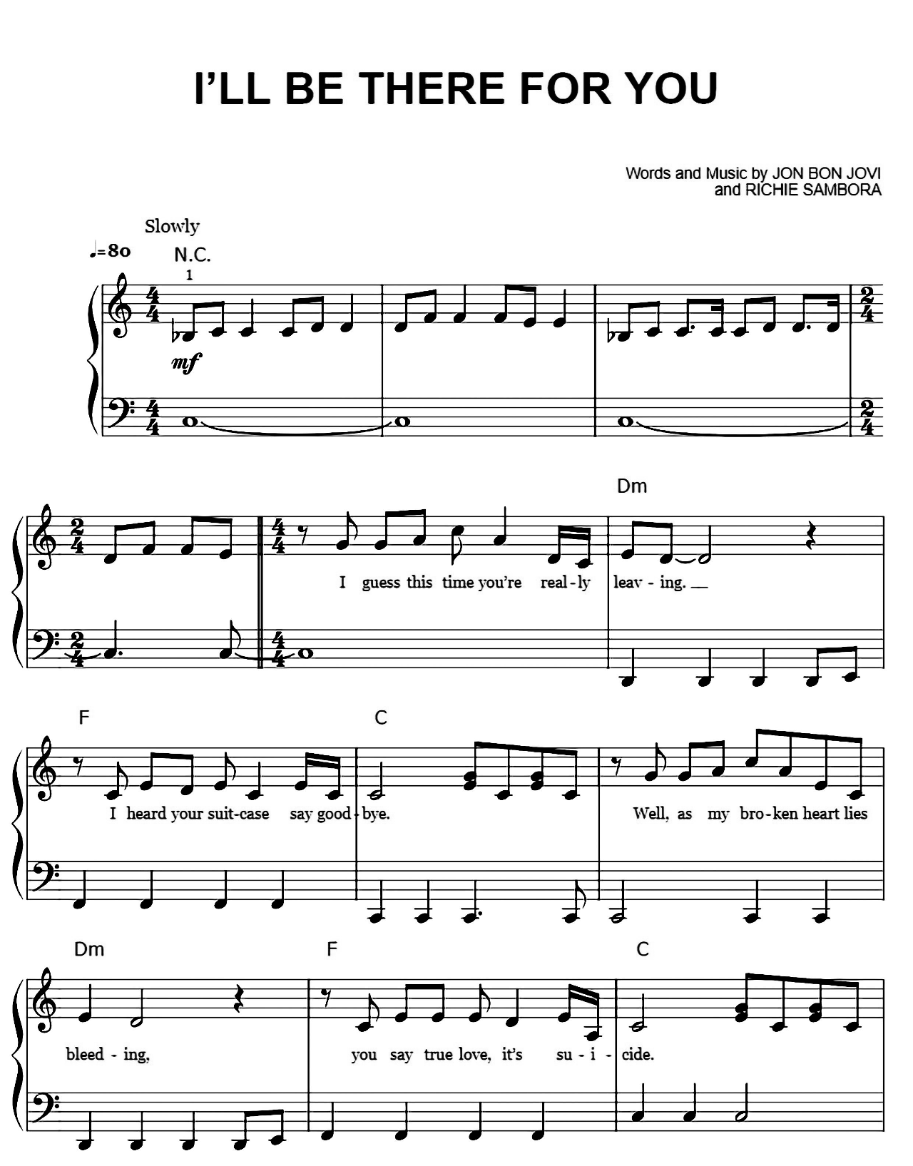 I'll Be There For You sheet music