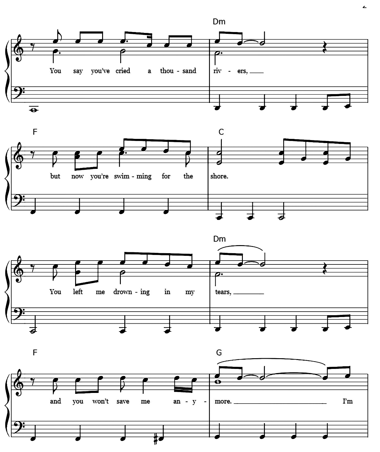 I'll Be There For You sheet music 2