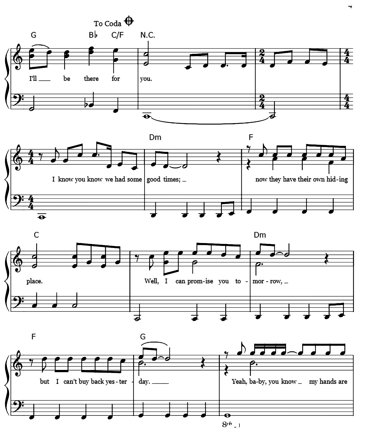 I'll Be There For You sheet music 4