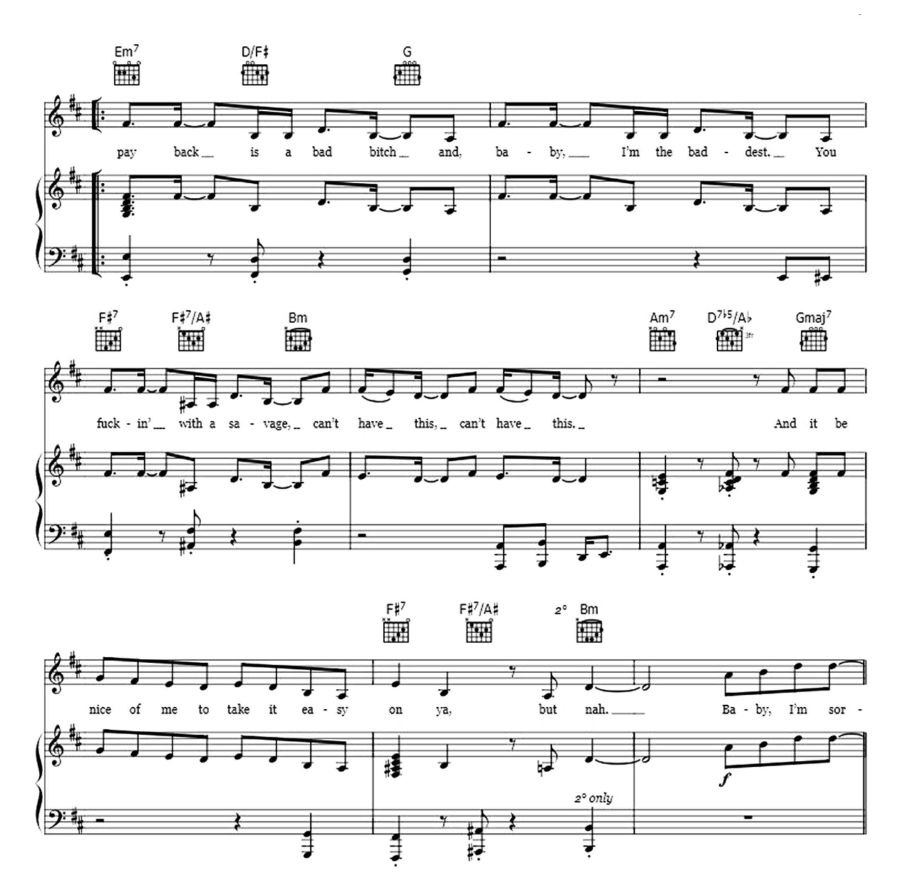 Sorry Not Sorry sheet music 3